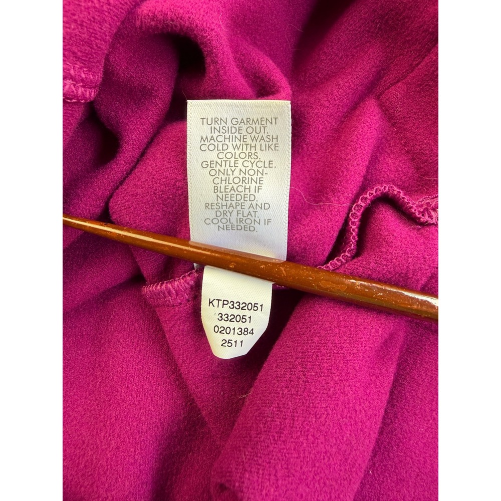 J Jill Cowl Neck Fleece Tunic Medium Magenta Pink Long Sleeve Soft Cozy Pullover - Picture 9 of 13